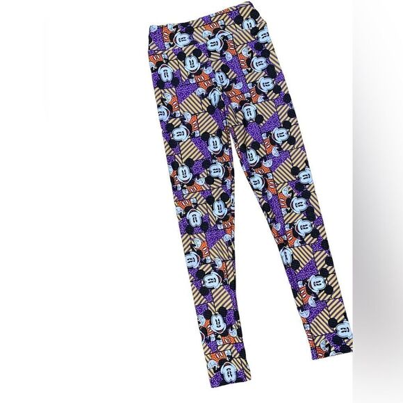 LuLaRoe Tween Leggings • Disney’s Mickey • Purple Retro Designs • Adult 00-0 - Picture 4 of 12